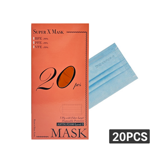 (SX-0002) 三層防護口罩 (淺藍色/非獨立包裝) 20片  買一送一