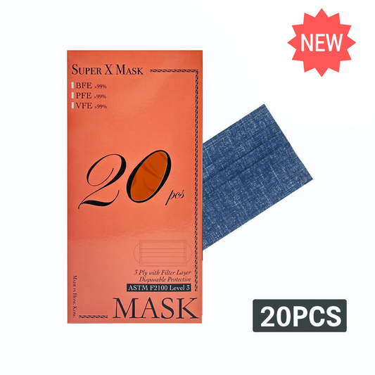 (SX-0004) 三層防護口罩 (寶藍色/獨立包裝) 20片  買一送一