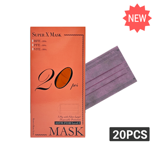 (SX-0011) 三層防護口罩 (灰粉紅/非獨立包裝) 20片  買一送一