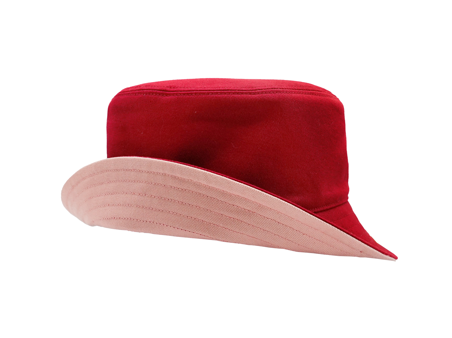 粉紅色/暗紅色雙面漁夫帽