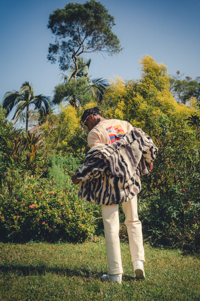 Plush Zebra Print Jacket