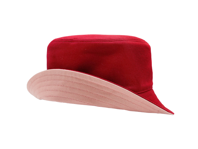 粉紅色/暗紅色雙面漁夫帽