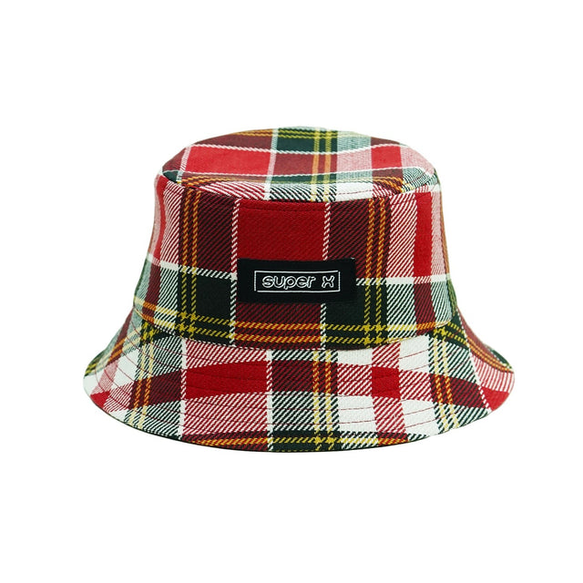 Red Plaid Reversible Bucket Hat
