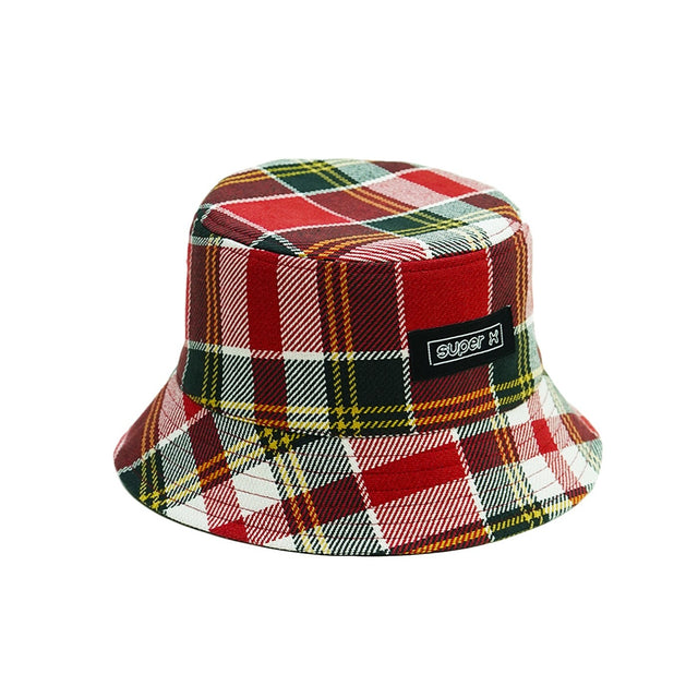 Red Plaid Reversible Bucket Hat