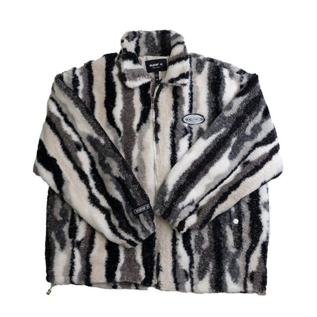 Plush Zebra Print Jacket