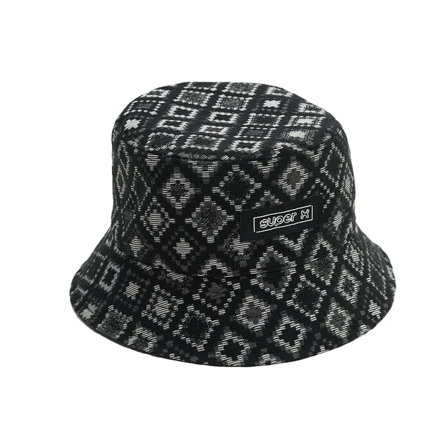 Black Plaid Reversible Bucket Hat